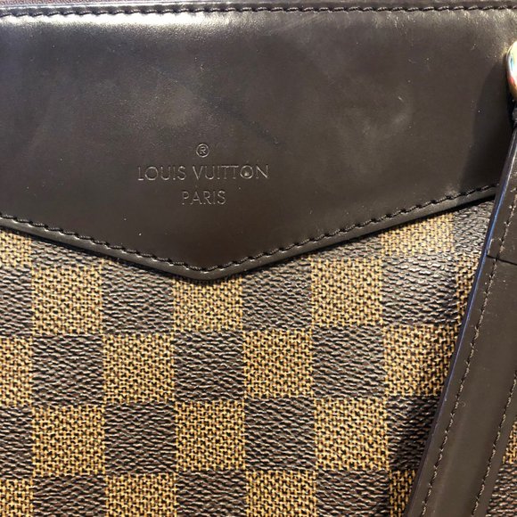 Louis Vuitton Dark Brown Checkered Tote with Gold Accents - Picture 2 of 16